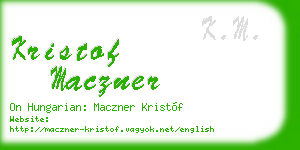 kristof maczner business card