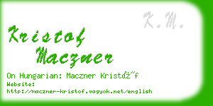 kristof maczner business card
